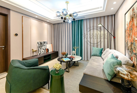 北京翡翠公園現代風(fēng)格軟裝設計